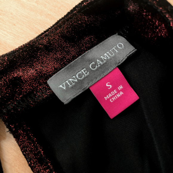 Vince Camuto NWT Stretch Burgundy Shimmer Choker Tank Top - Picture 5 of 8